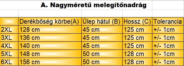 A.Sötétkék City férfi vastag nagyméretű melegítőnadrág mérettáblázata1