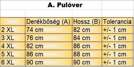 A.Kék Royal nagyméretű férfi galléros pulóver mérettáblázata2