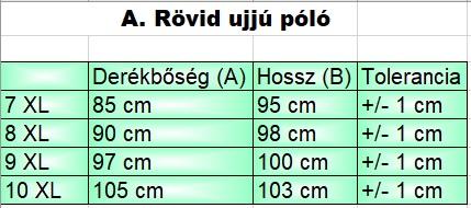 A.Sailing szürke extra nagyméretű férfi póló mérettáblázata2