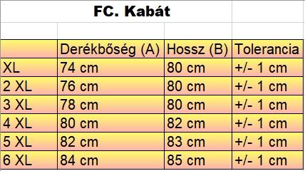 FC.Fekete szőrmegalléros nagyméretű férfi télikabát mérettáblázata2