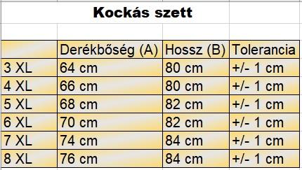 Camel kockás nagyméretű férfi melegítő szett mérettáblázata2