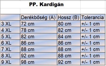 PP.Antracit férfi EXTRA nagyméretű vastag kapucnis kardigán mérettáblázata2