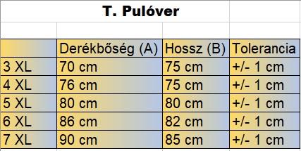T.Kék Elegant férfi nagyméretű pulóver mérettáblázata2