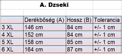 City camel nagyméretű férfi vízlepergetős dzseki mérettáblázata2