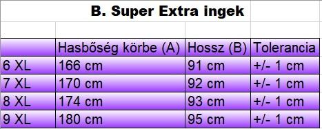 B.Kék búzavirágos férfi EXTRA nagyméretű rövid ujjú ing mérettáblázata2