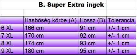 B.Tulip sötétkék mintás férfi EXTRA nagyméretű ing mérettáblázata2