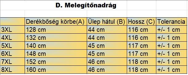 D.On fekete férfi nagyméretű melegítőnadrág mérettáblázata2